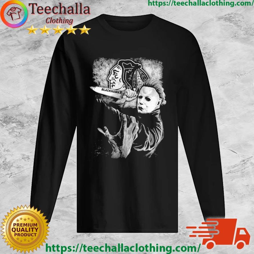 Michael Jason Myers Friday The 13th Chicago Blackhawks Halloween 2023 T- shirt,Sweater, Hoodie, And Long Sleeved, Ladies, Tank Top