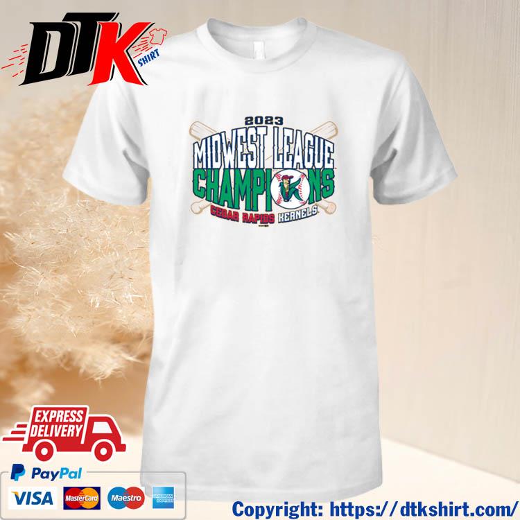 Official 2023 Midwest League Champions Cedar Rapids Kernels t-shirt