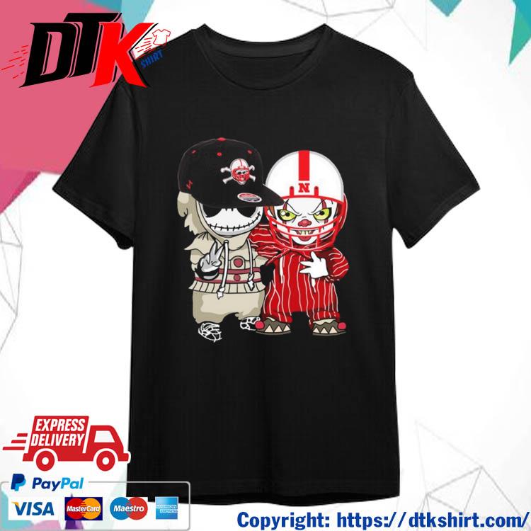 Official Baby Jack Skellington And Baby Pennywise Nebraska Huskers 2023 shirt