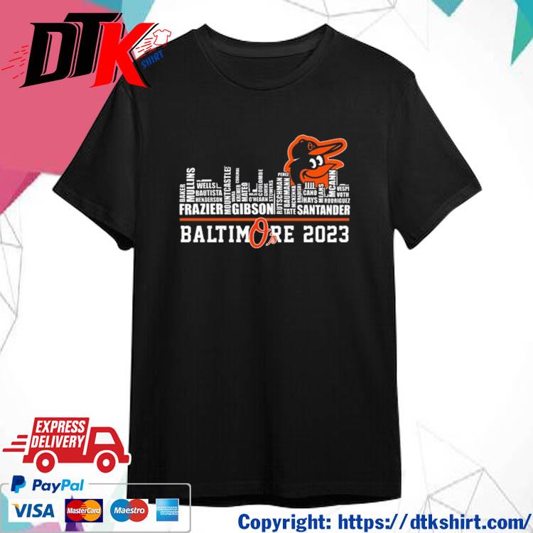 Official Baltimore Orioles O’s 2023 Skyline Players Name Shirt