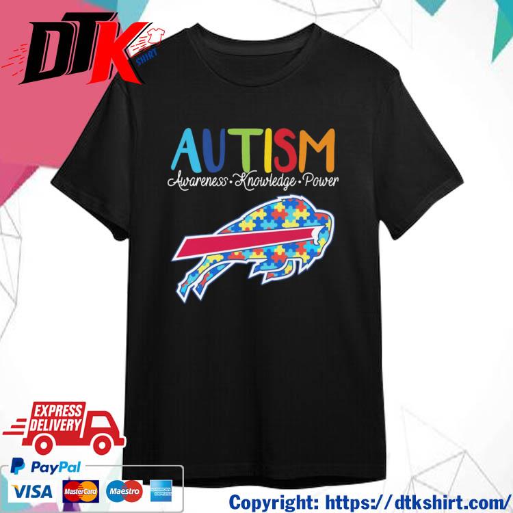 Official Buffalo Bills Autism Awareness Knowledge Power t-shirt