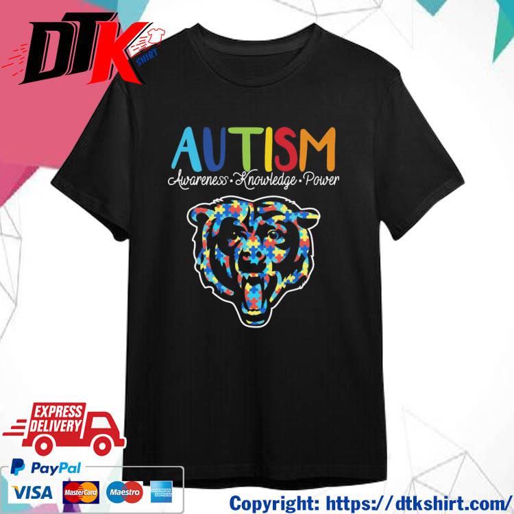 Official Chicago Bears Autism Awareness Knowledge Power t-shirt