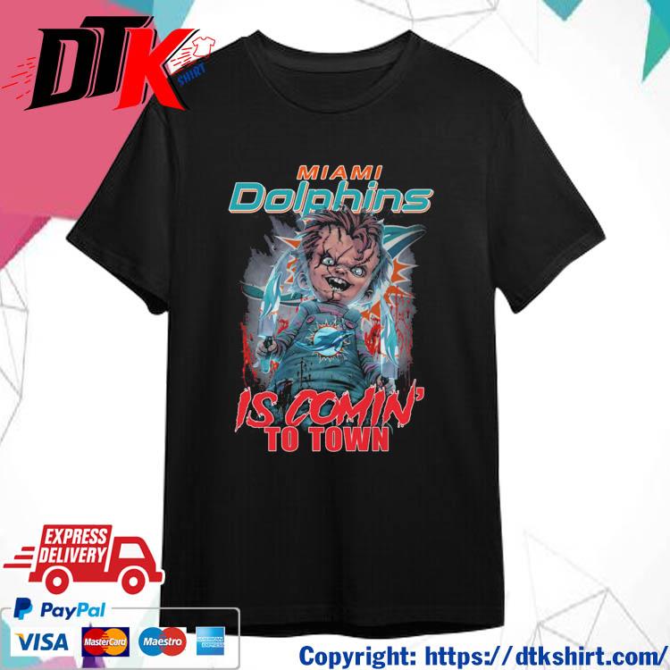 Official Chucky Miami Dolphins Halloween Is Coming To Town shirt