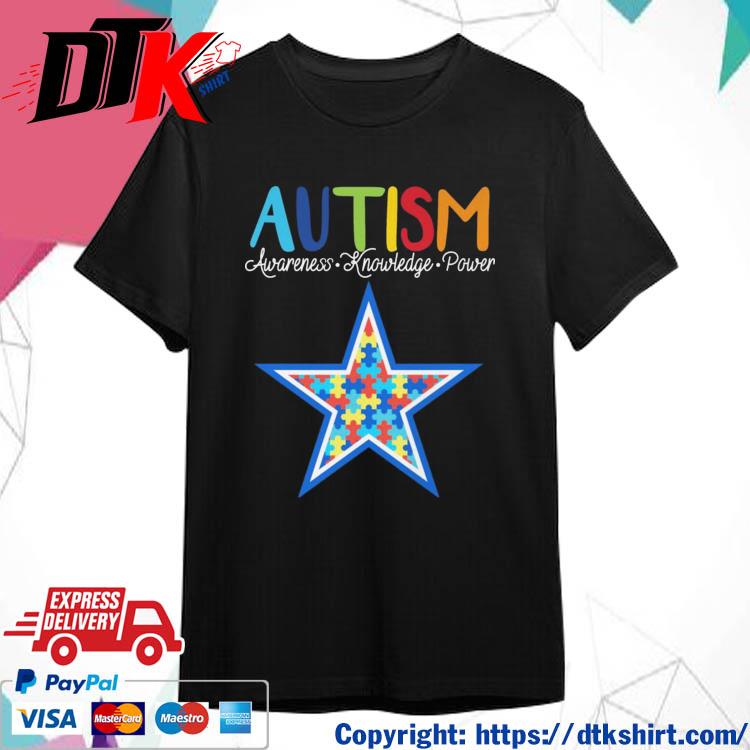 Official Dallas Cowboys Autism Awareness Knowledge Power t-shirt