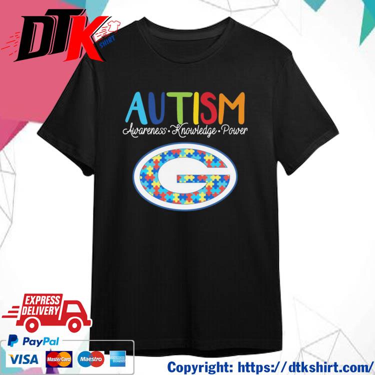 Official Green Bay Packers Autism Awareness Knowledge Power t-shirt