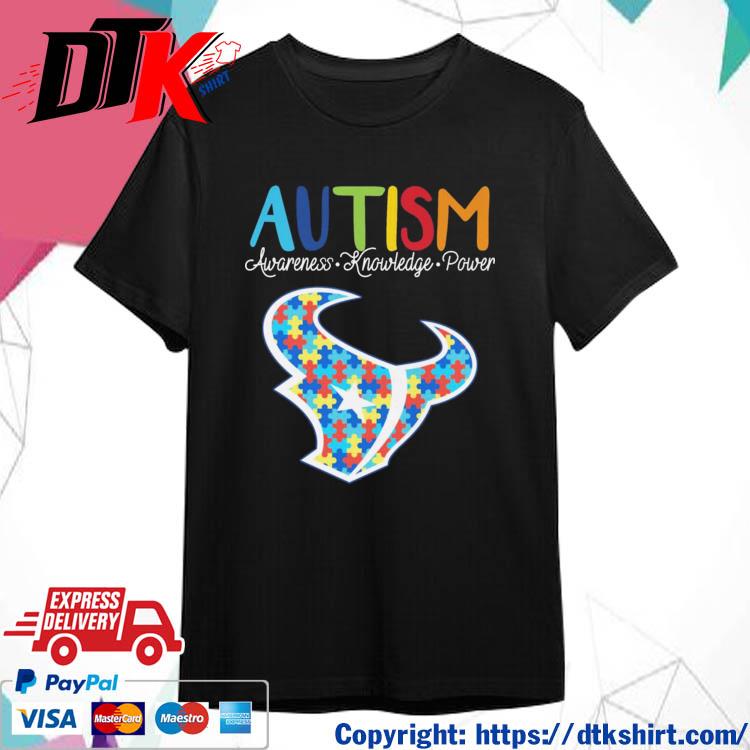 Official Houston Texans Autism Awareness Knowledge Power t-shirt