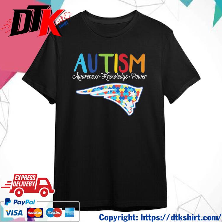 Official New England Patriots Autism Awareness Knowledge Power t-shirt