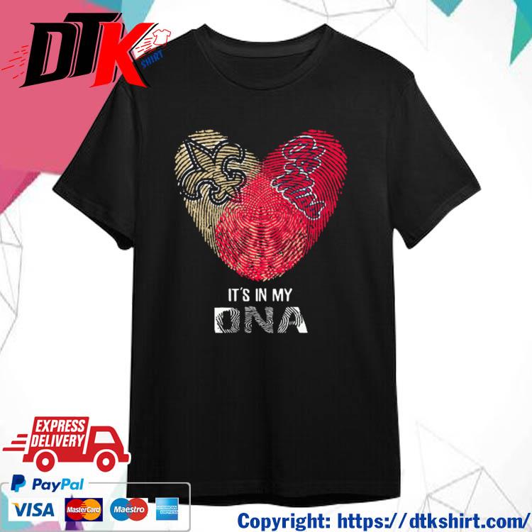 Official New Orleans Saints An Ole Miss Rebels Heart It's In My DNA 2023 t-shirt