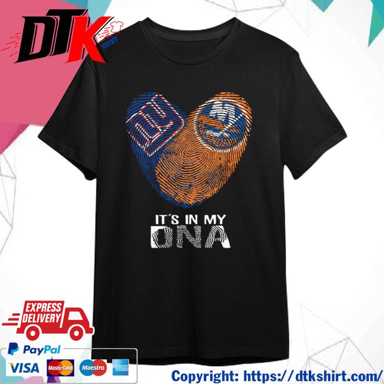 Official New York Giants And New York Islanders Heart It's In My DNA 2023 t-shirt