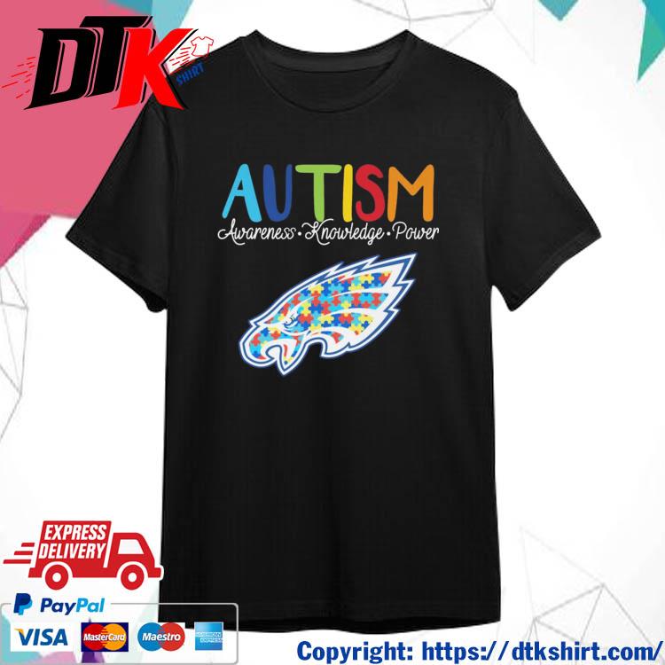 Official Philadelphia Eagles Autism Awareness Knowledge Power t-shirt