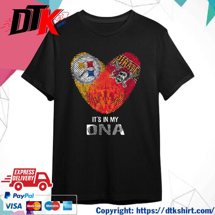 Official Pittsburgh Steelers And Pittsburgh Pirates Heart It's In My DNA 2023 t-shirt