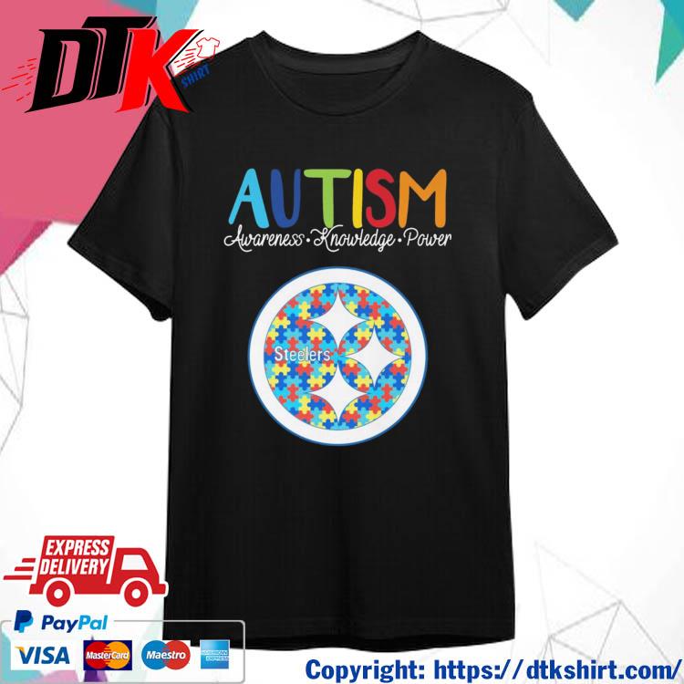 Official Pittsburgh Steelers Autism Awareness Knowledge Power t-shirt