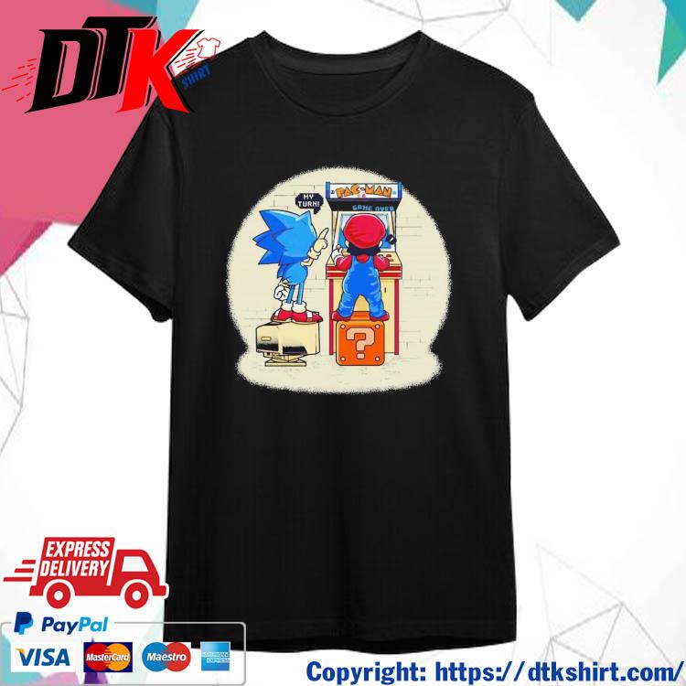 Official Sonic And Mario Play Pac Man Game Over t-shirt