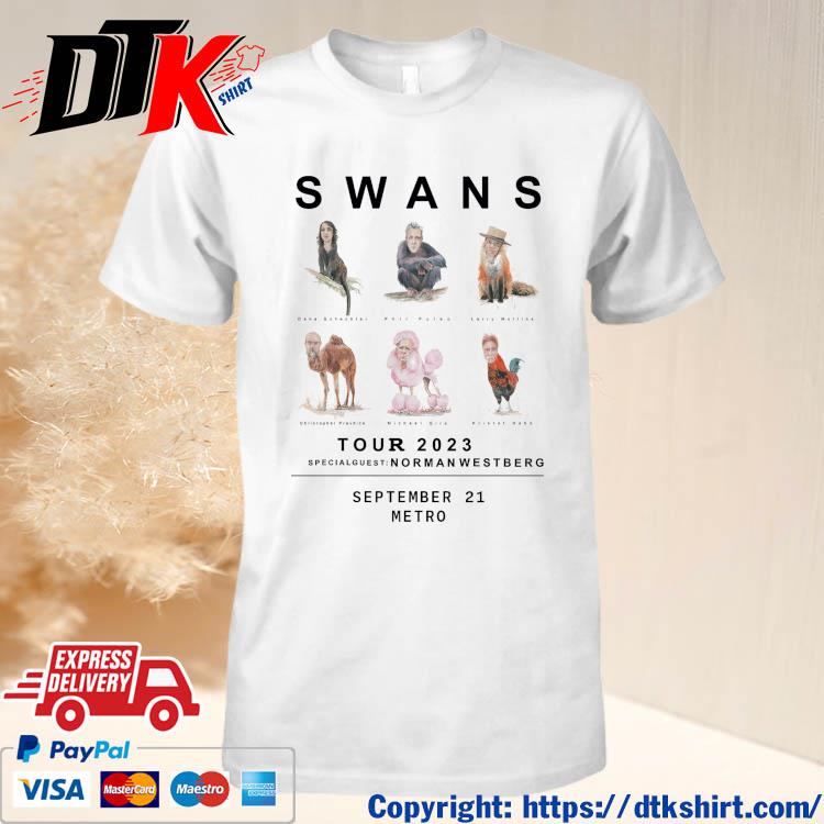 Official Swans Tour 2023 Specialguest Norman Westberg September 21 Metro t-shirt