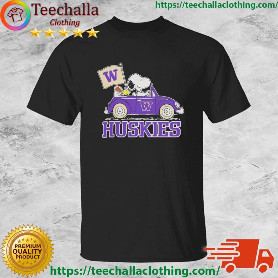 Peanuts Snoopy And Woodstock Washington Huskies On Car 2023 shirt