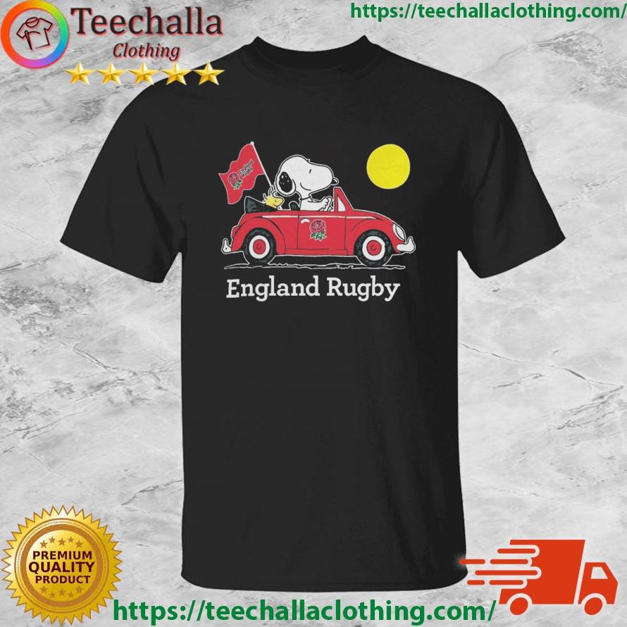 Snoopy And Woodstock Driving Car England Rugby 2023 shirt