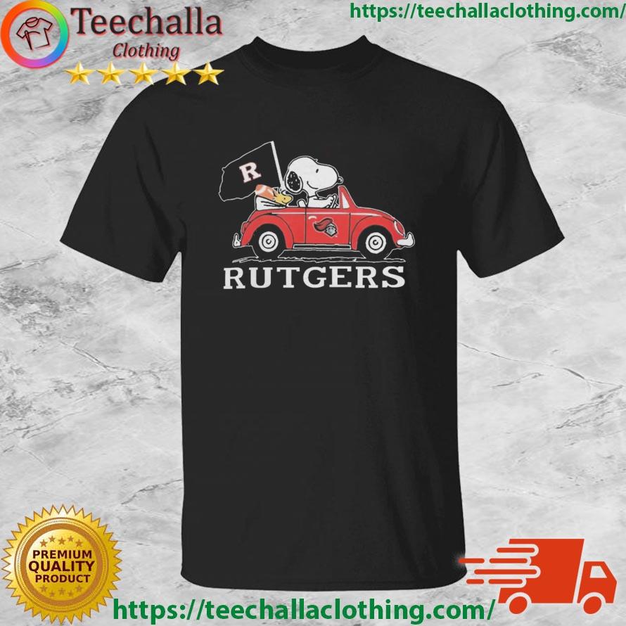 The Peanuts Snoopy And Woodstock On Car Rutgers Football 2023 shirt