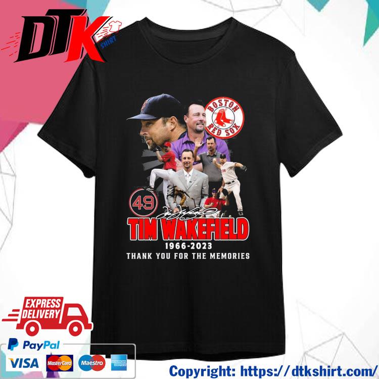 Official Tim Wakefield Boston Red Sox 1966-2023 Thank You For The Memories Signature t-shirt