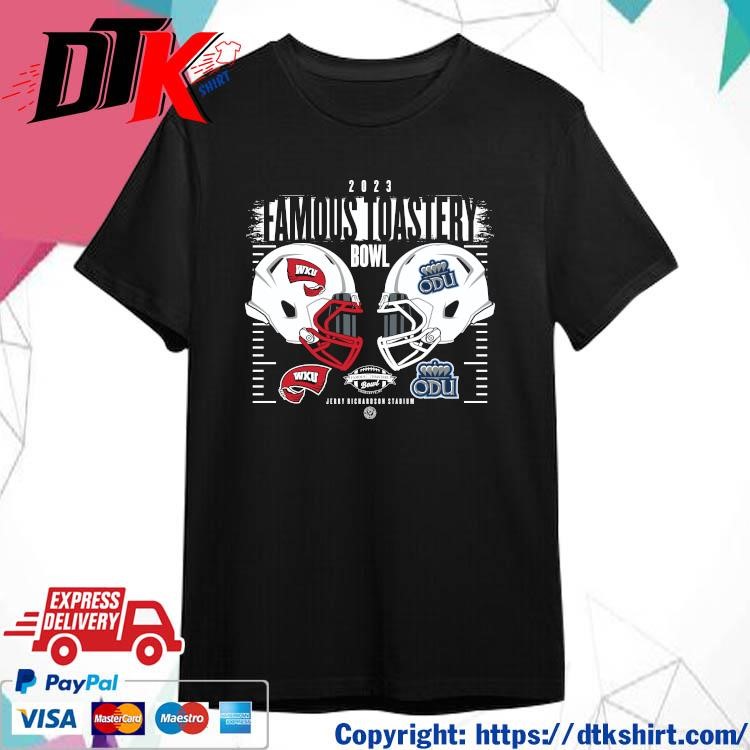 Official Western Kentucky Hilltoppers Vs Old Dominion Monarchs 2023 Famous Toastery Bowl Helmet Shirt