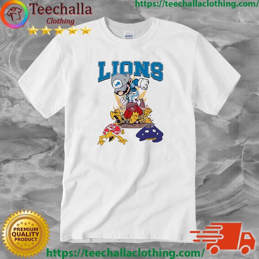 Official Mario Detroit Lions Stomps On Lions 49ers Chiefs And Ravens T-shirt