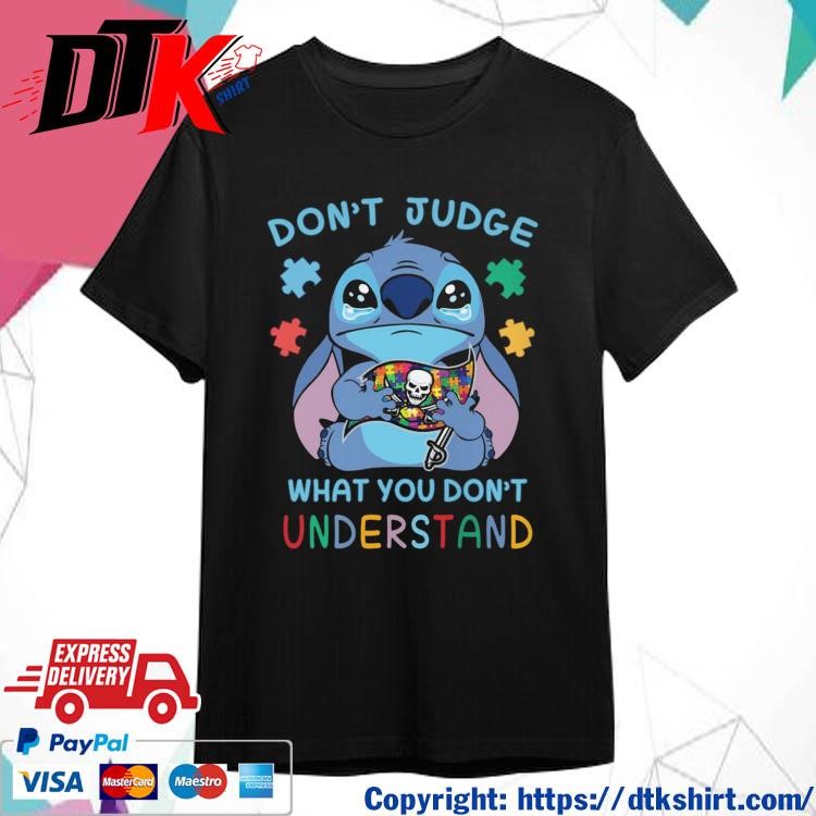 Official Official Stitch Tampa Bay Buccaneers Autism Awareness Don't Judge What you Don't Understand Shirt