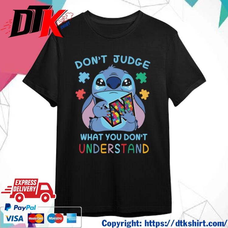 Official Official Stitch Washington Commanders Autism Awareness Don't Judge What you Don't Understand Shirt