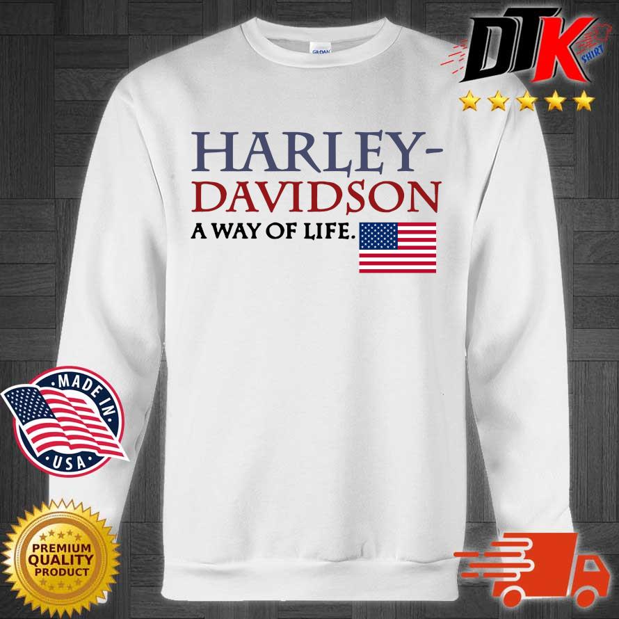 Harley-Davidson Women's Patriotic 100th anniversary flag shirt white Large